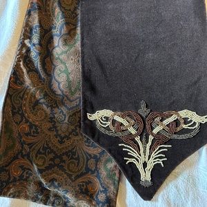 Beaded velvet scarf
